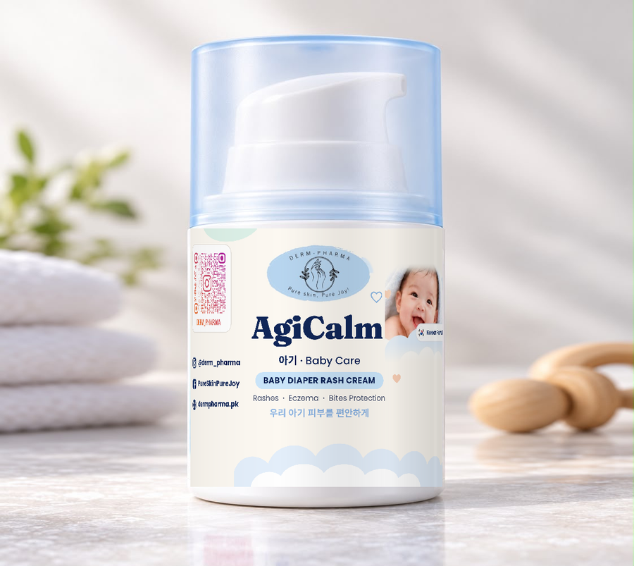 AgiCalm Premium Korean Baby Diaper Rash Cream – 50ml | 20% Zinc Oxide + Ceramides